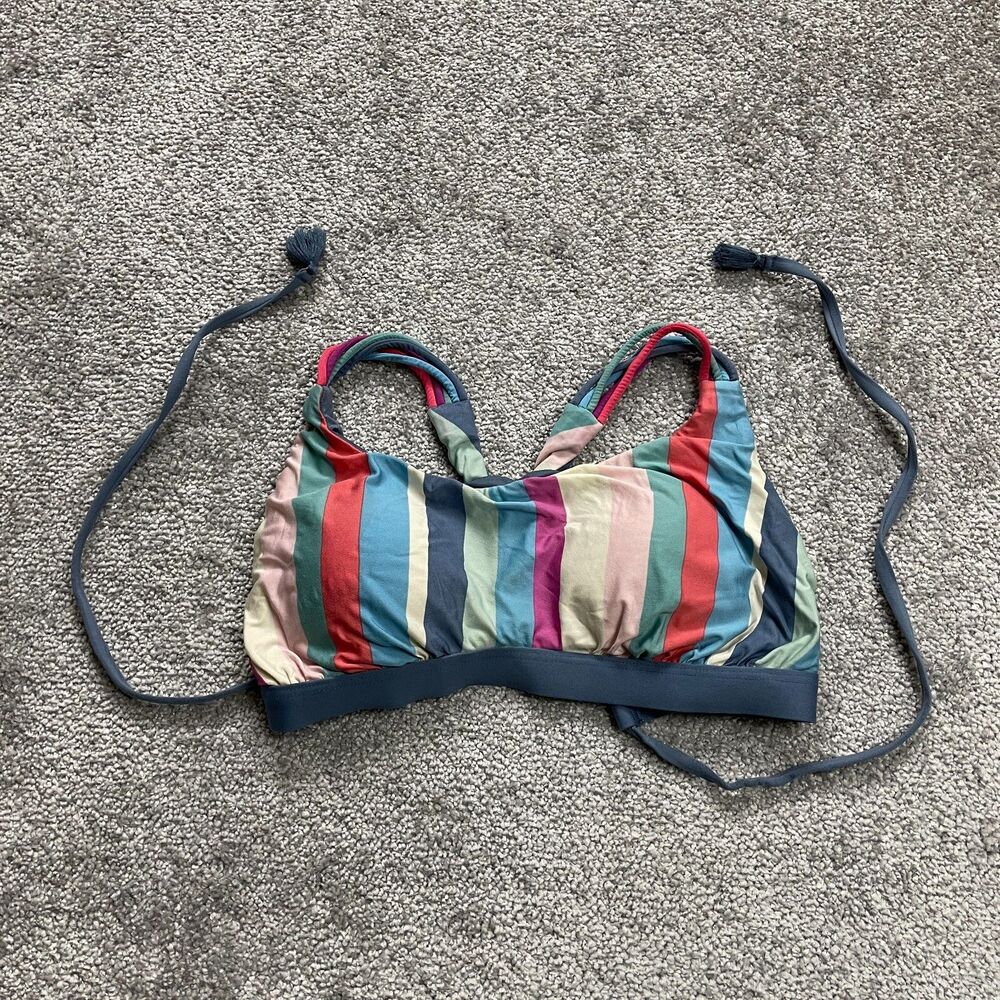 Unbranded Swimwear Bikini Top Womens Small Multicolor Padded Racer Back Beach